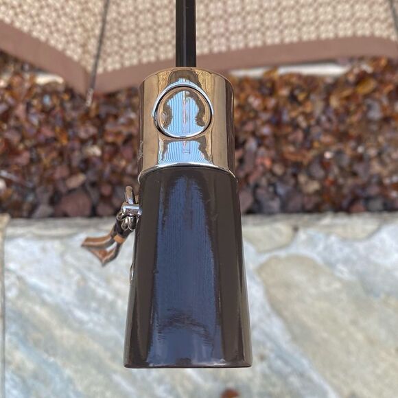 Coach Signature Classic Brown Logo Retractable Umbrella. VGUC. Travel Packable - Picture 10 of 12